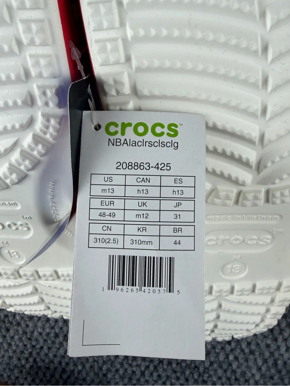Crocs Classic Clog Official Los Angeles Clippers NBA Red Slip On Size Men's 13